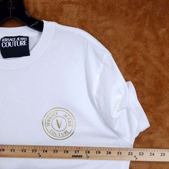 VERSACE COUTURE Shirt Mens XL White Pullover Medallion Logo Short Sleeve T-Shirt - Picture 10 of 12